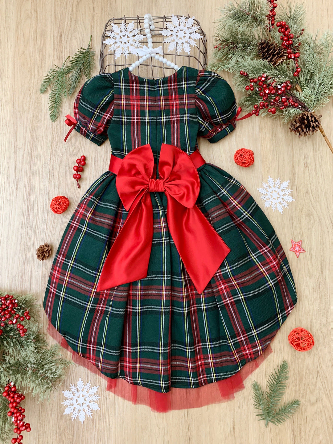 Holly Jolly Hi-Lo Plaid Holiday Dress – Mia Belle Girls Holly Jolly Hi-Lo Plaid Holiday Dress – Mia Belle Girls