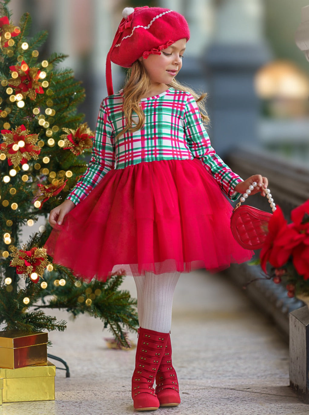 The Best Gift Green Plaid Holiday Tutu Dress – Mia Belle Girls