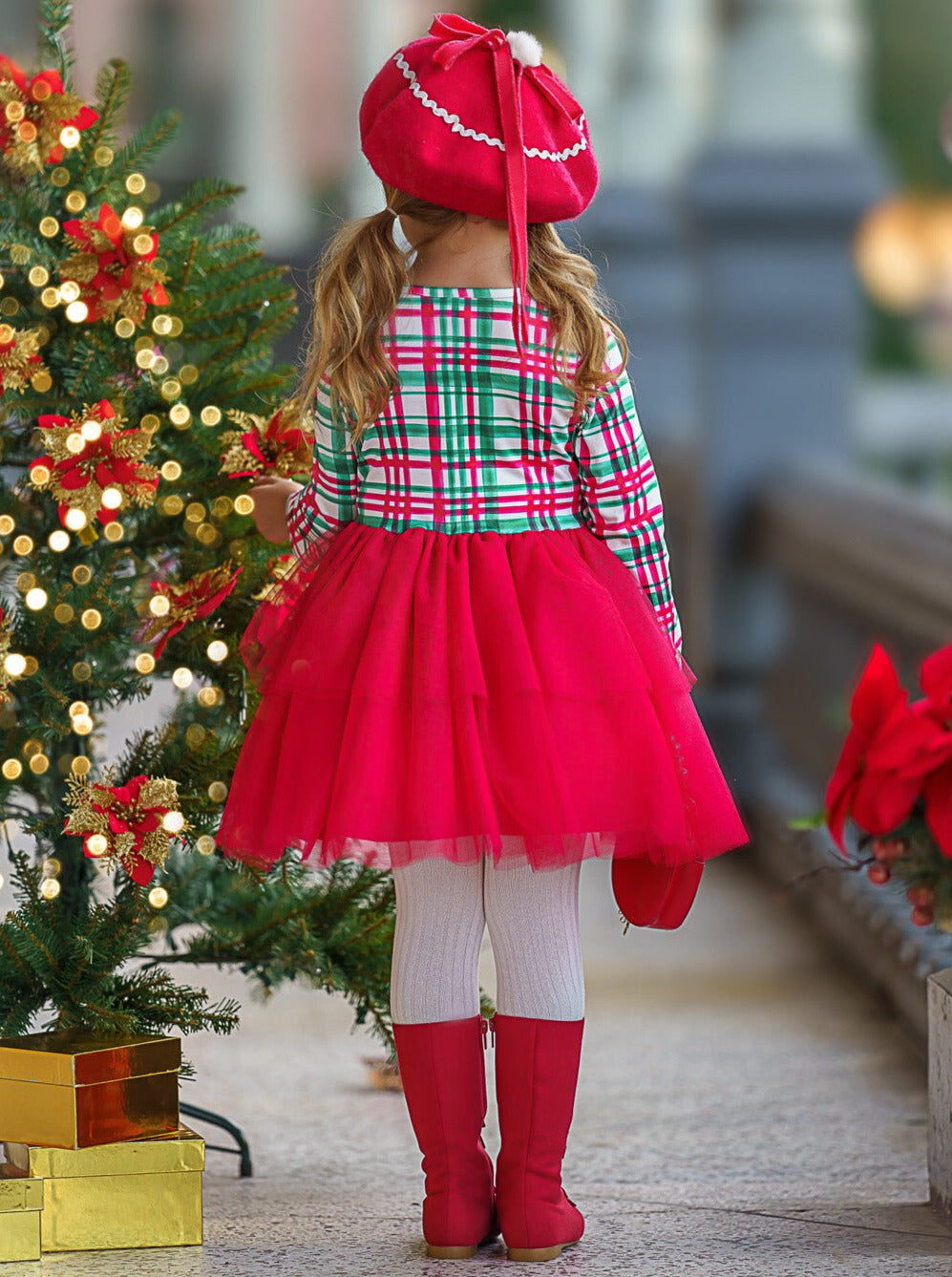 The Best Gift Green Plaid Holiday Tutu Dress – Mia Belle Girls