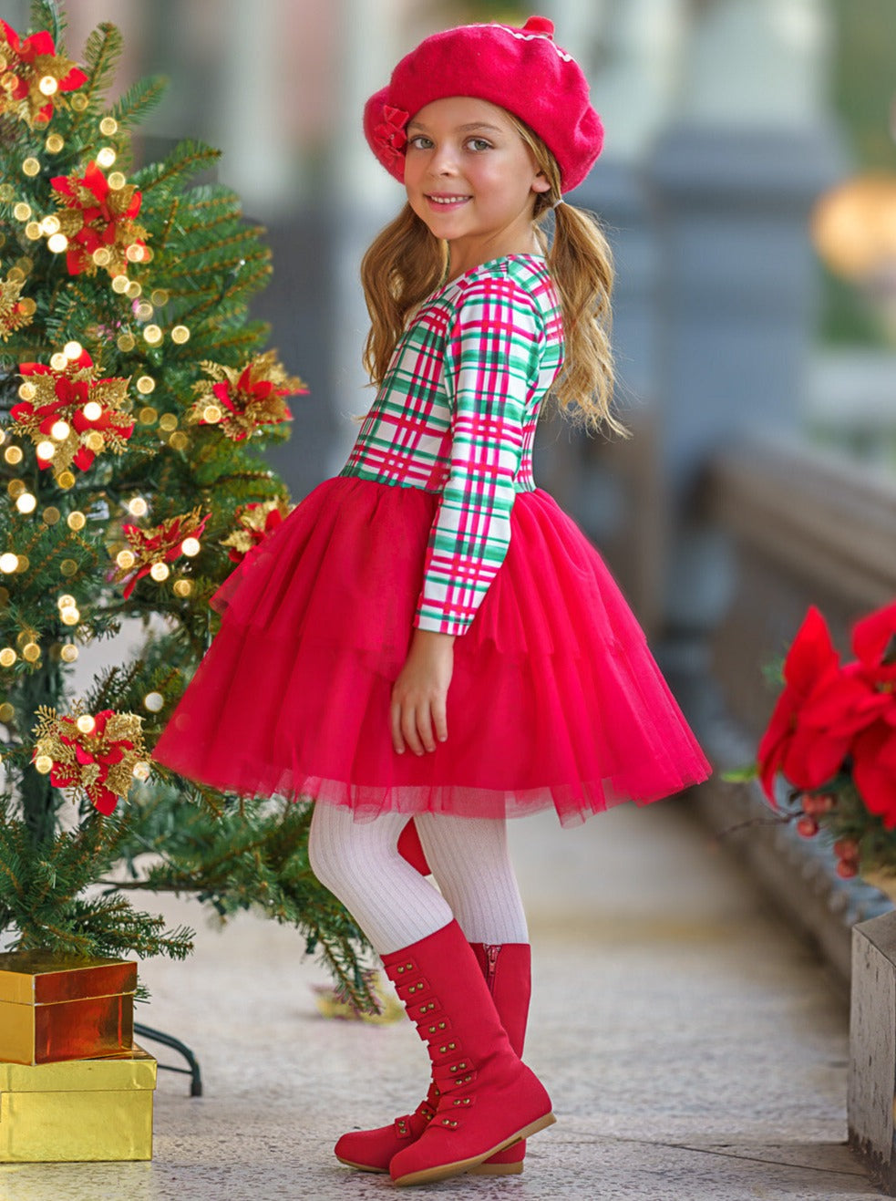 The Best Gift Green Plaid Holiday Tutu Dress – Mia Belle Girls