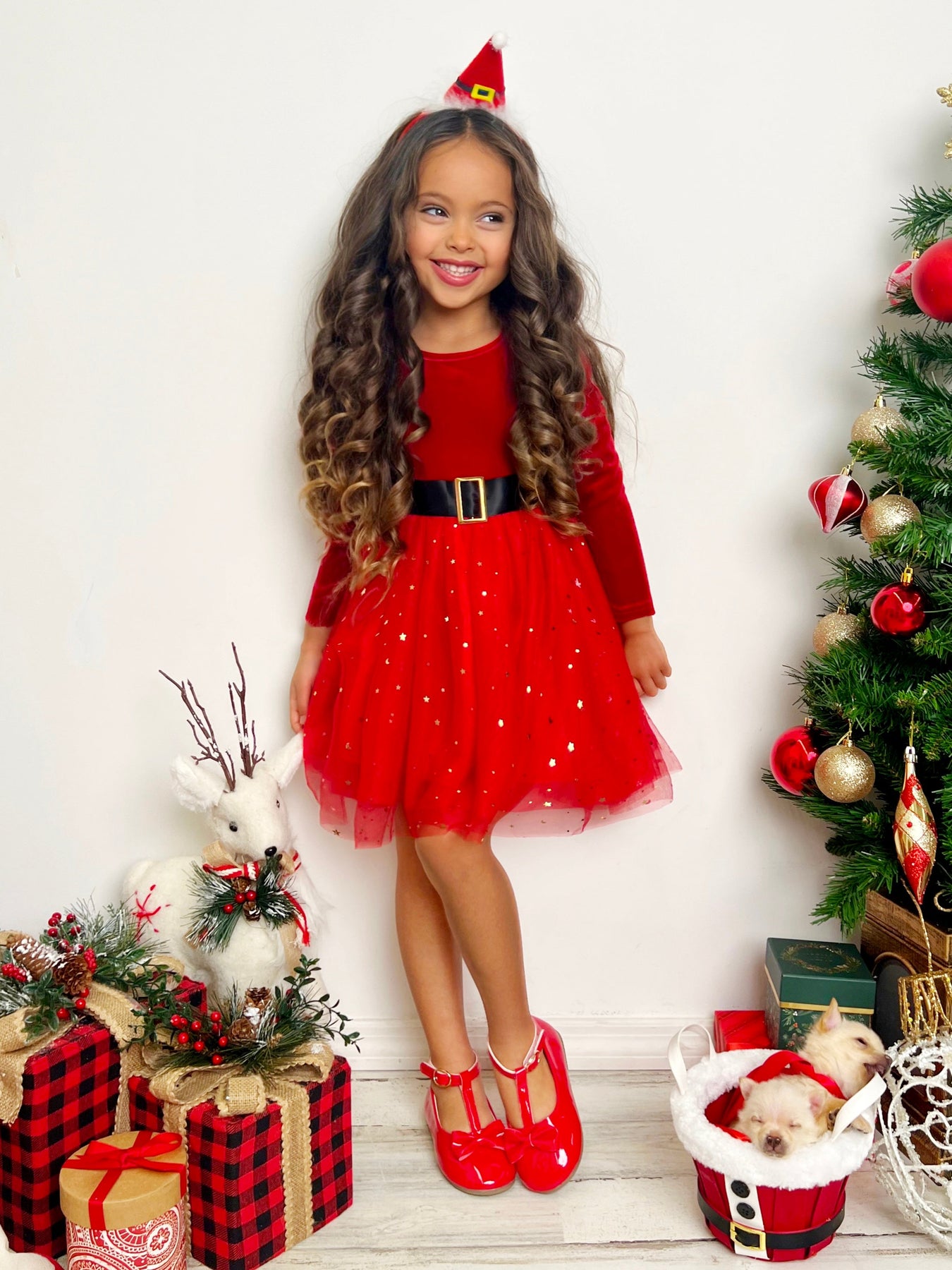 Santa's Little Sweetheart Velvet Christmas Dress – Mia Belle Girls