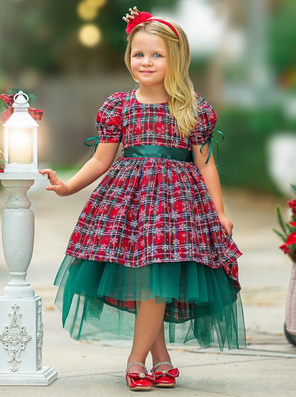 Snowflake Magic Plaid Christmas Dress – Mia Belle Girls Snowflake Magic Plaid Christmas Dress – Mia Belle Girls