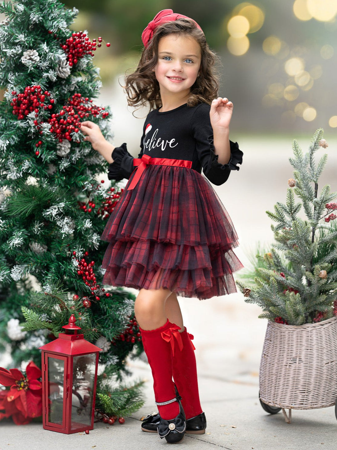 Believe Plaid Ruffled Tutu Dress Mia Belle Girls