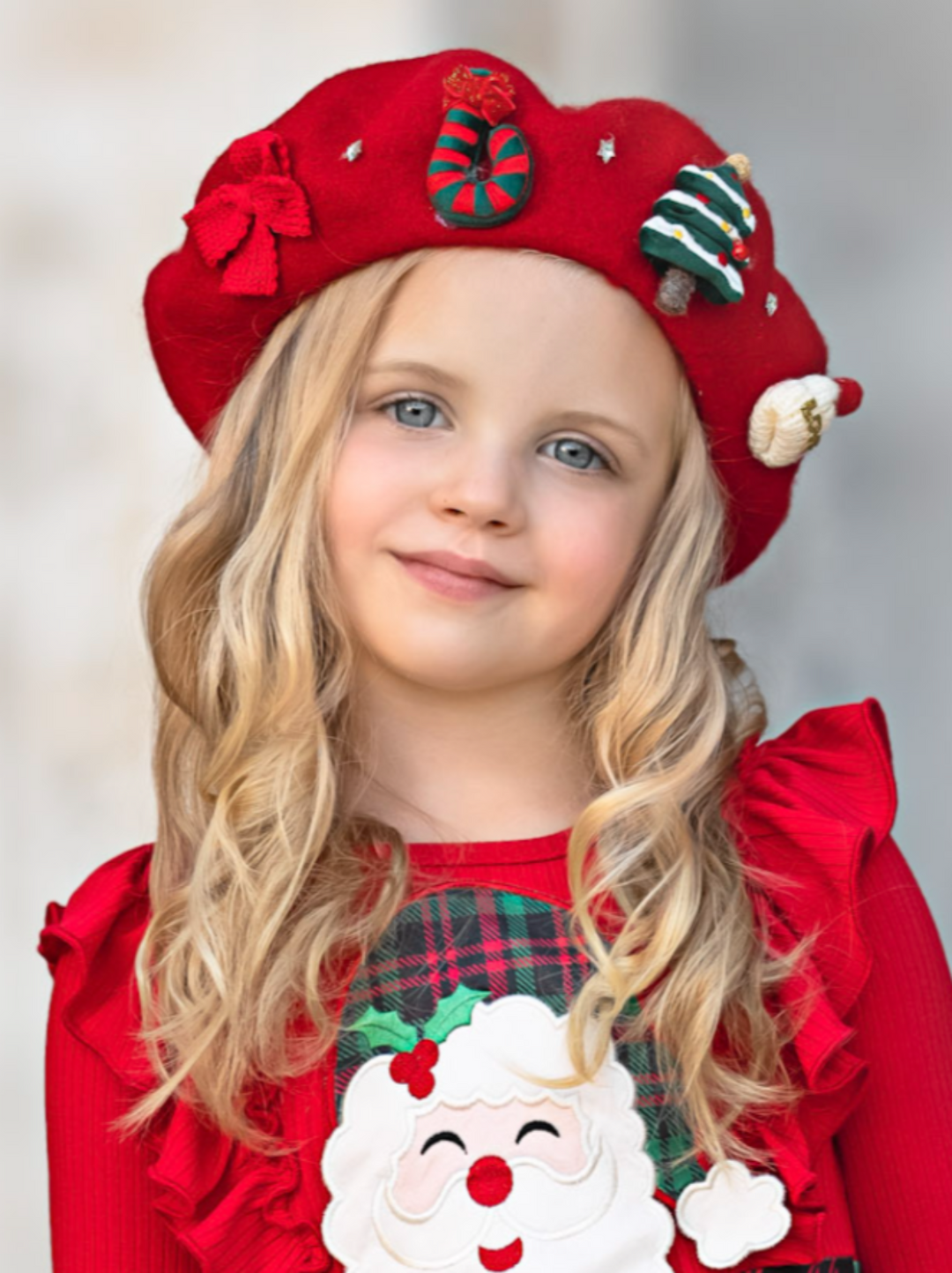 Festive Knit Christmas with Holiday Embellishments Beret Mia Belle Girls