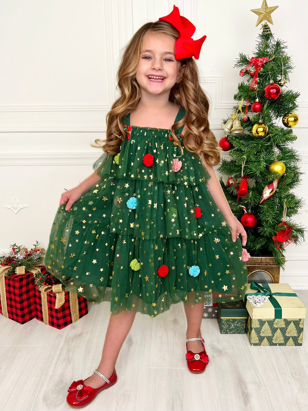 Christmas Ornament Starry Tulle Dress Mia Belle Girls