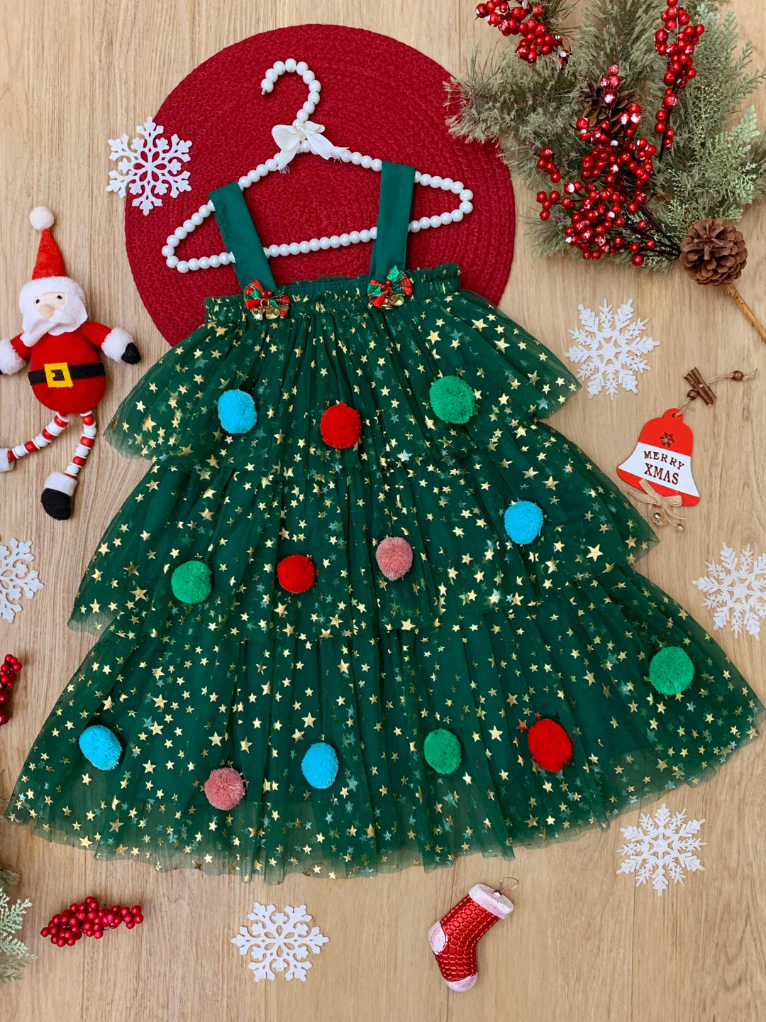 Christmas Ornament Starry Tulle Dress Mia Belle Girls