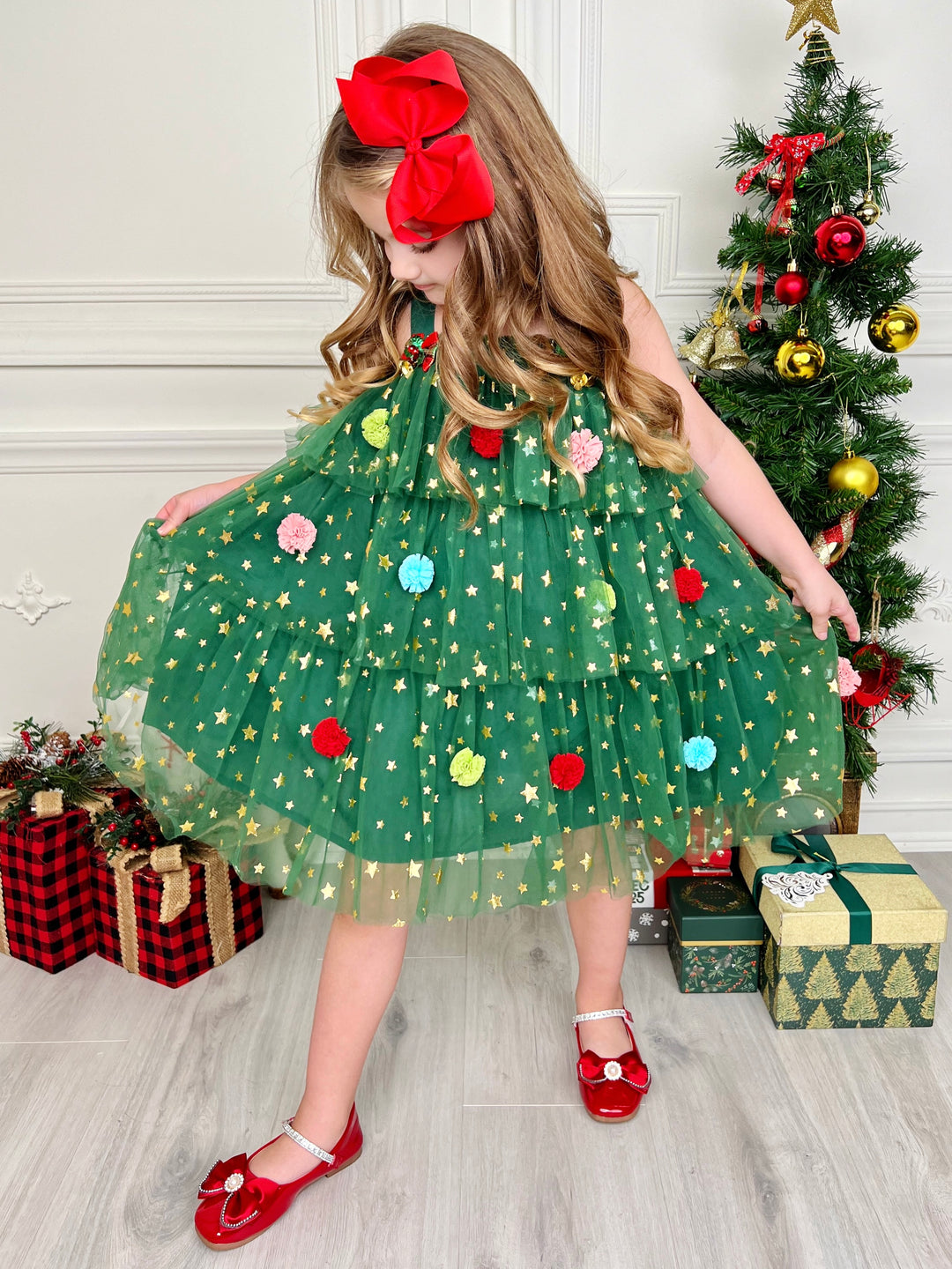 Christmas Ornament Starry Tulle Dress Mia Belle Girls
