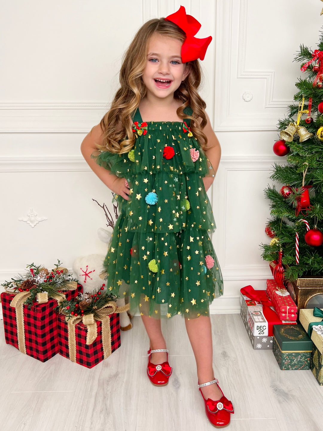 Christmas Ornament Starry Tulle Dress Mia Belle Girls