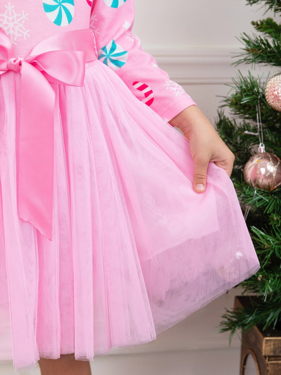 Candy Cane Wishes Pink Tutu Dress