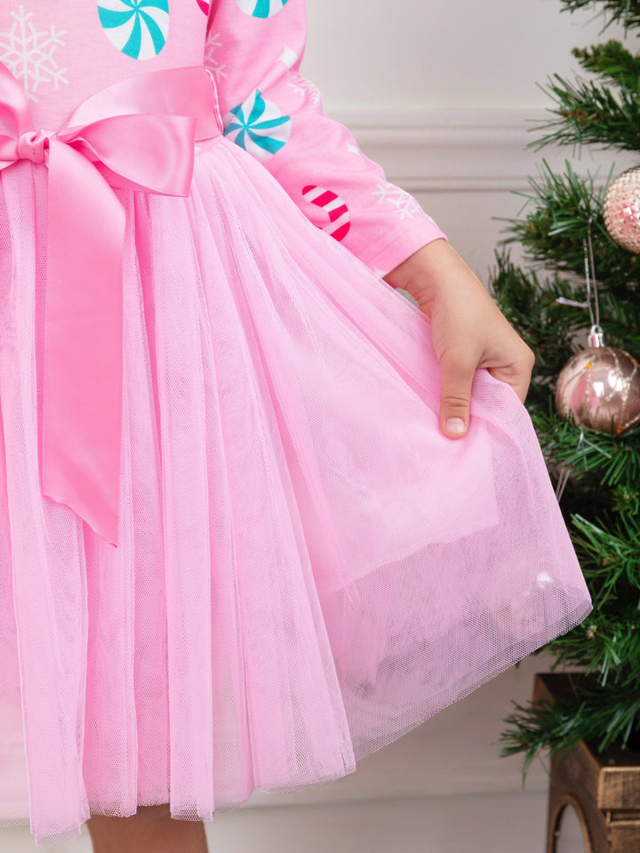 Candy Cane Wishes Pink Tutu Dress