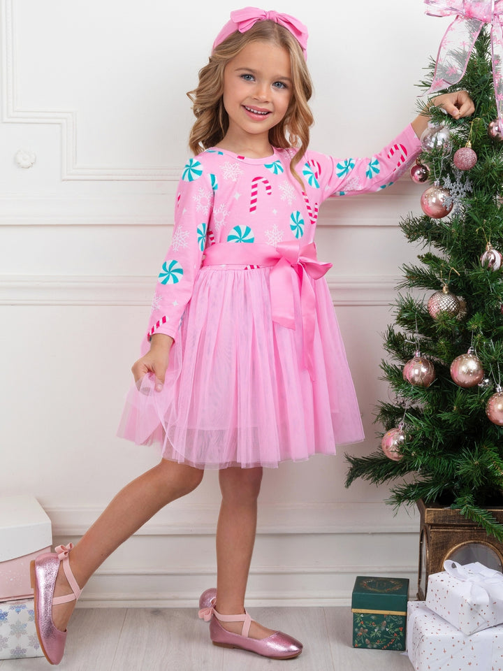 Candy Cane Wishes Pink Tutu Dress