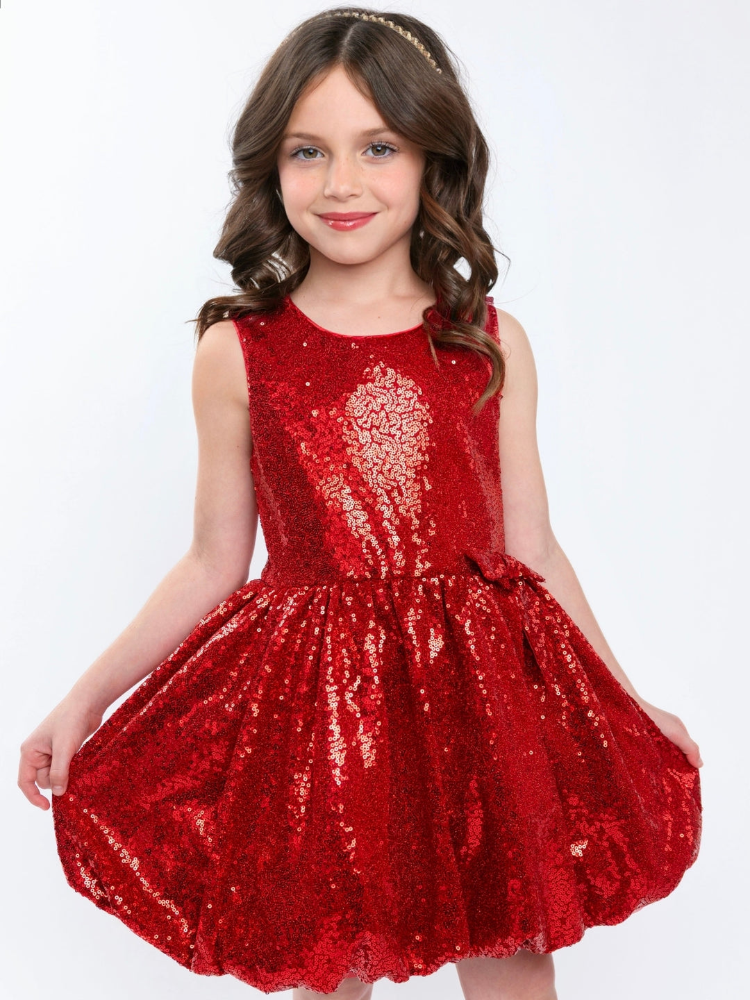 Holiday Red Sequin Bubble Dress