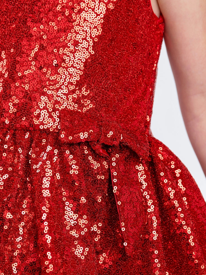 Holiday Red Sequin Bubble Dress