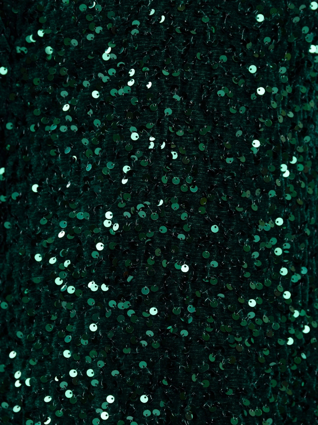 Emerald Green Sequin Faux Fur Trim Shift Dress