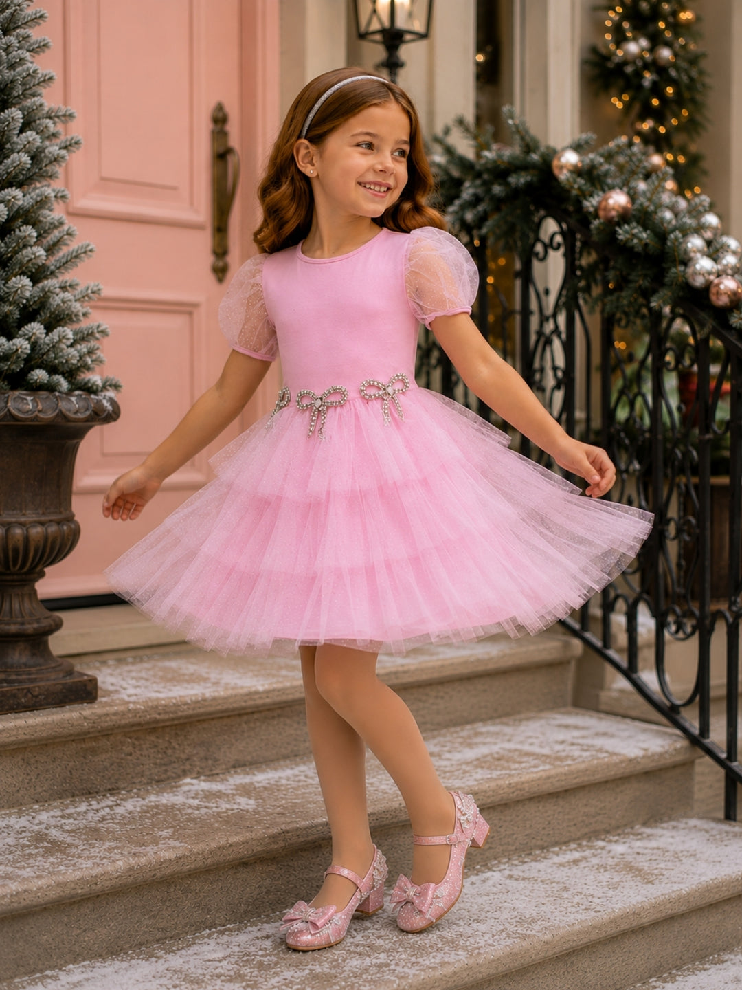Bow Belle Pink Sparkle Tutu Dress