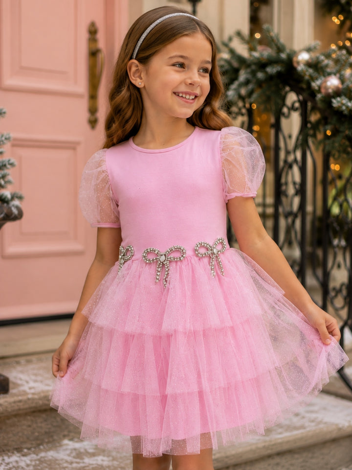 Bow Belle Pink Sparkle Tutu Dress
