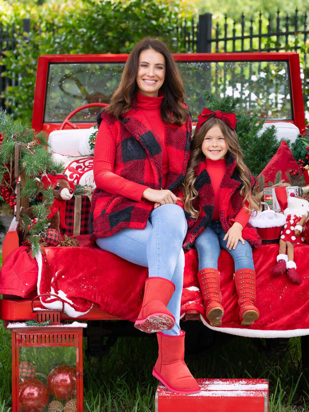 Mommy and Me Red Ribbed Turtleneck Mia Belle Girls