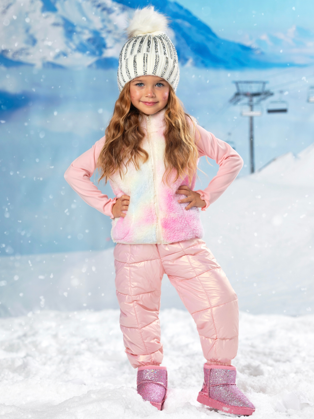 Cozy Winter Unicorn Tie Dye Sherpa Vest