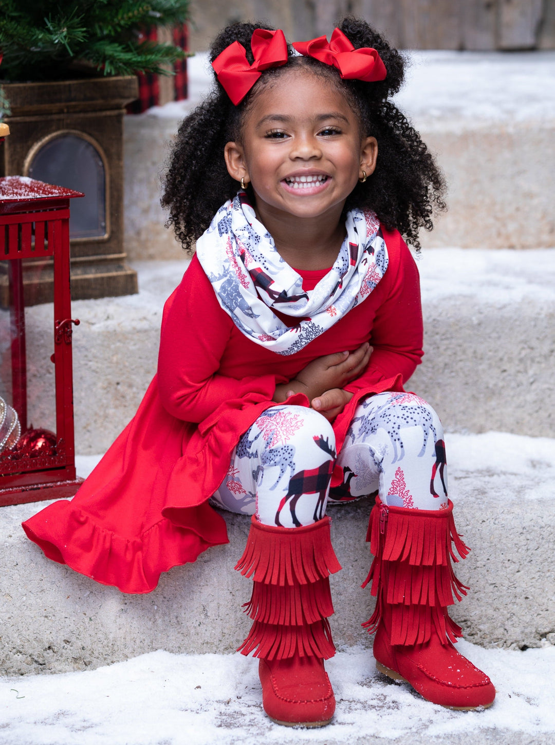 Oh My Deer! Tunic, Scarf, and Legging Set Mia Belle Girls