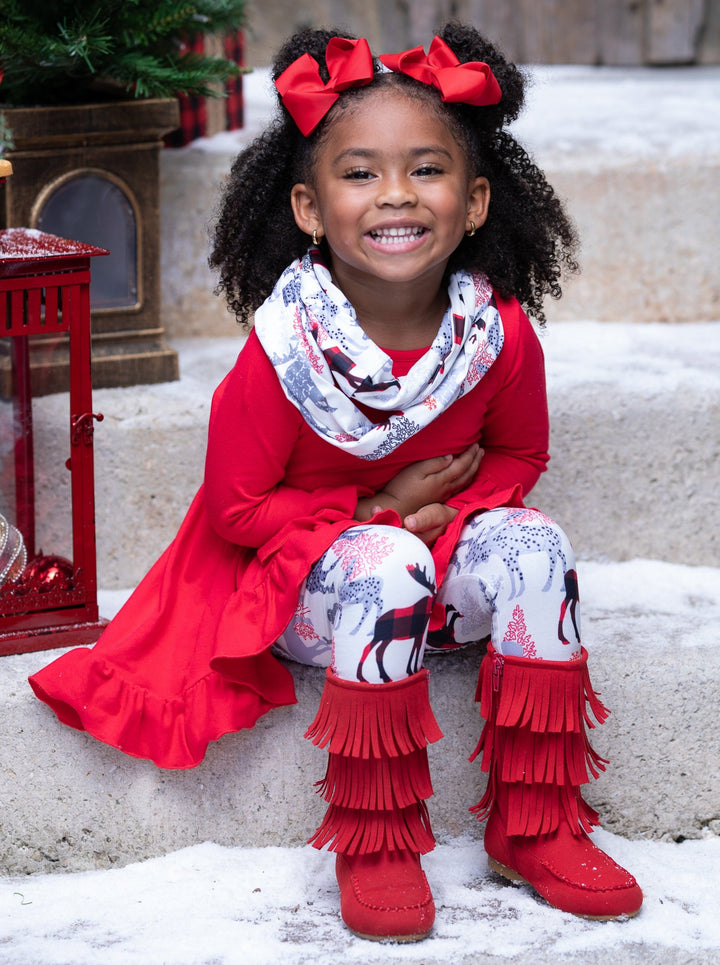 Oh My Deer! Tunic, Scarf, and Legging Set Mia Belle Girls