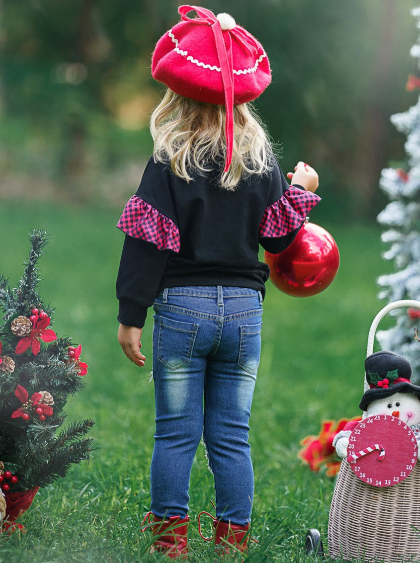Winter Casual Sets | Just A Girl Who Loves Christmas Patched Jean Set