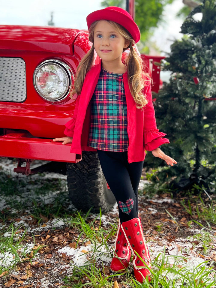 Mia Belle Girls Top, Cardigan & Leggings Set | Cute Winter Outfits