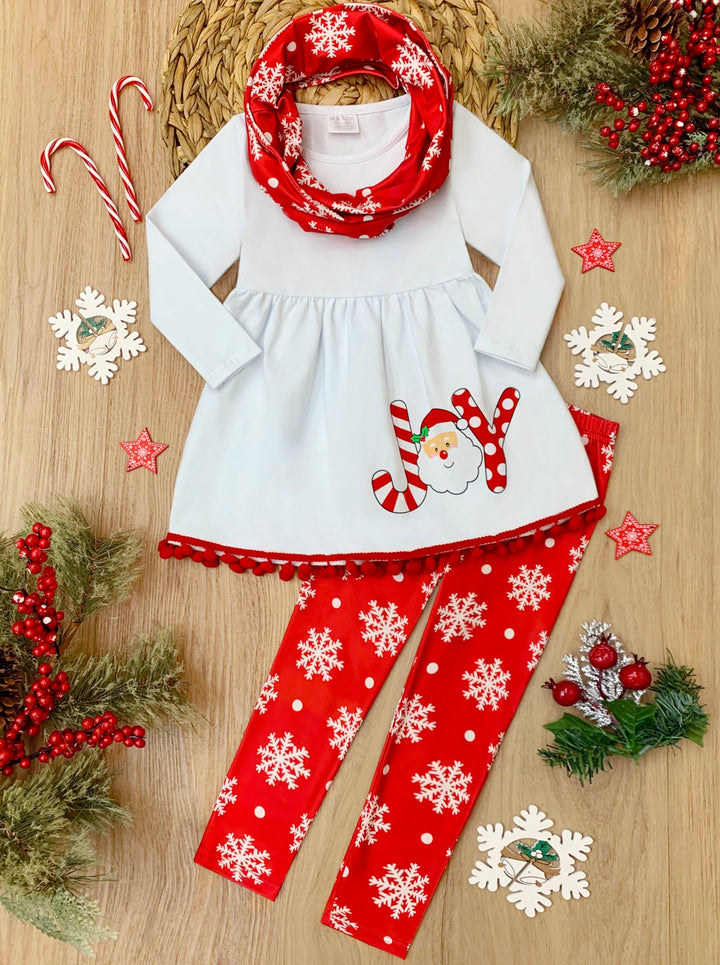 Mia Belle Girls Tunic, Leggings, & Scarf Set | Girls Winter Outfits
