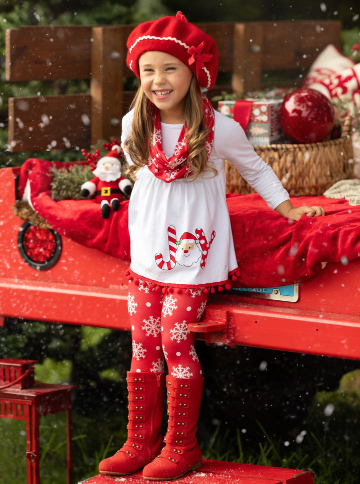 Mia Belle Girls Tunic, Leggings, & Scarf Set | Girls Winter Outfits