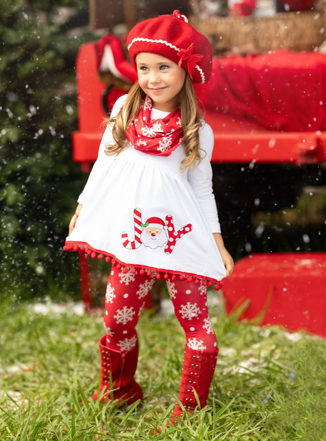 Mia Belle Girls Tunic, Leggings, & Scarf Set | Girls Winter Outfits