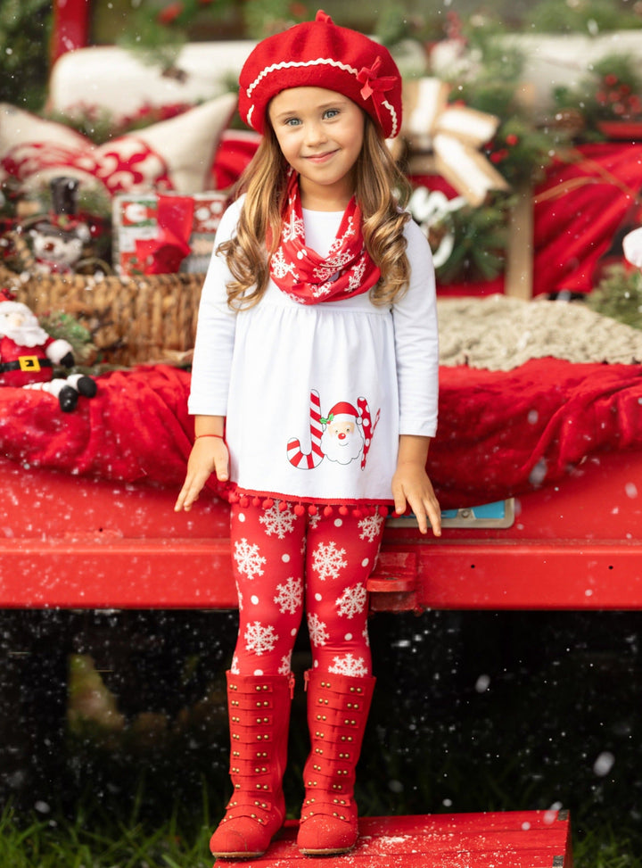Mia Belle Girls Tunic, Leggings, & Scarf Set | Girls Winter Outfits