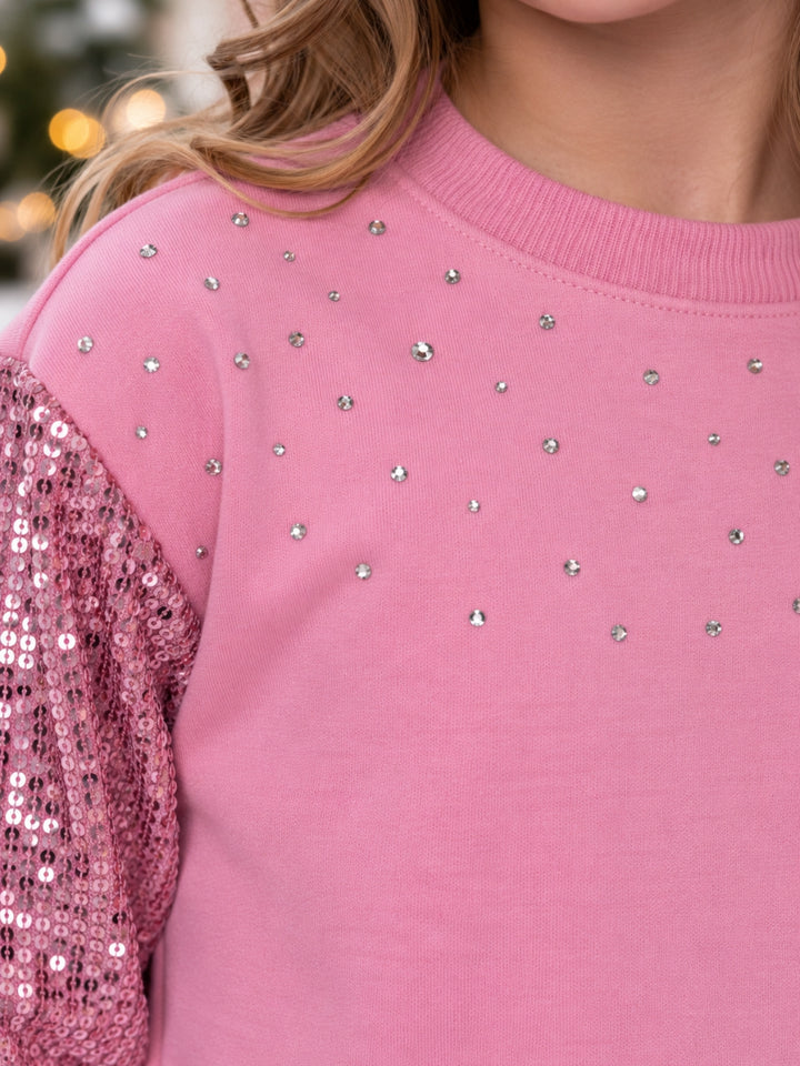 Shimmer & Shine Pink Sequin Top & Jogger Set
