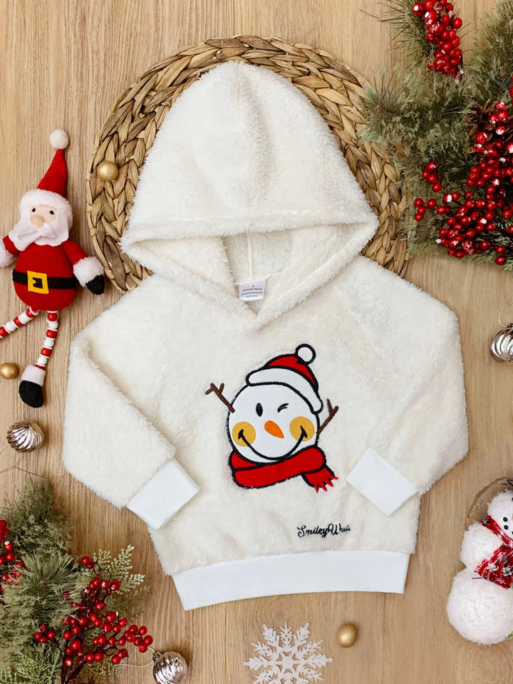 SmileyWorld Cozy Winter Snowman Sherpa Hoodie Mia Belle Girls