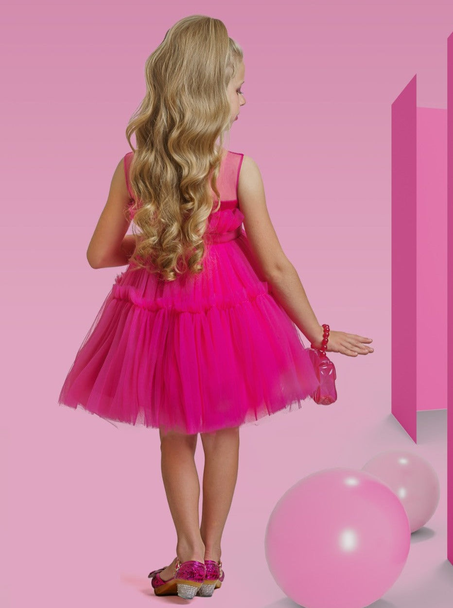 pink dress halloween costume Adult Ghost Face Bling puff sleeves with matching glitter Adult Bewitching Beauty Pink Dress