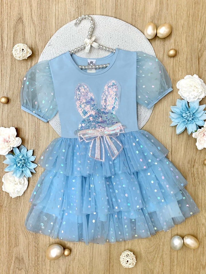 Sequin Bunny Ruffle Tulle Easter Dress