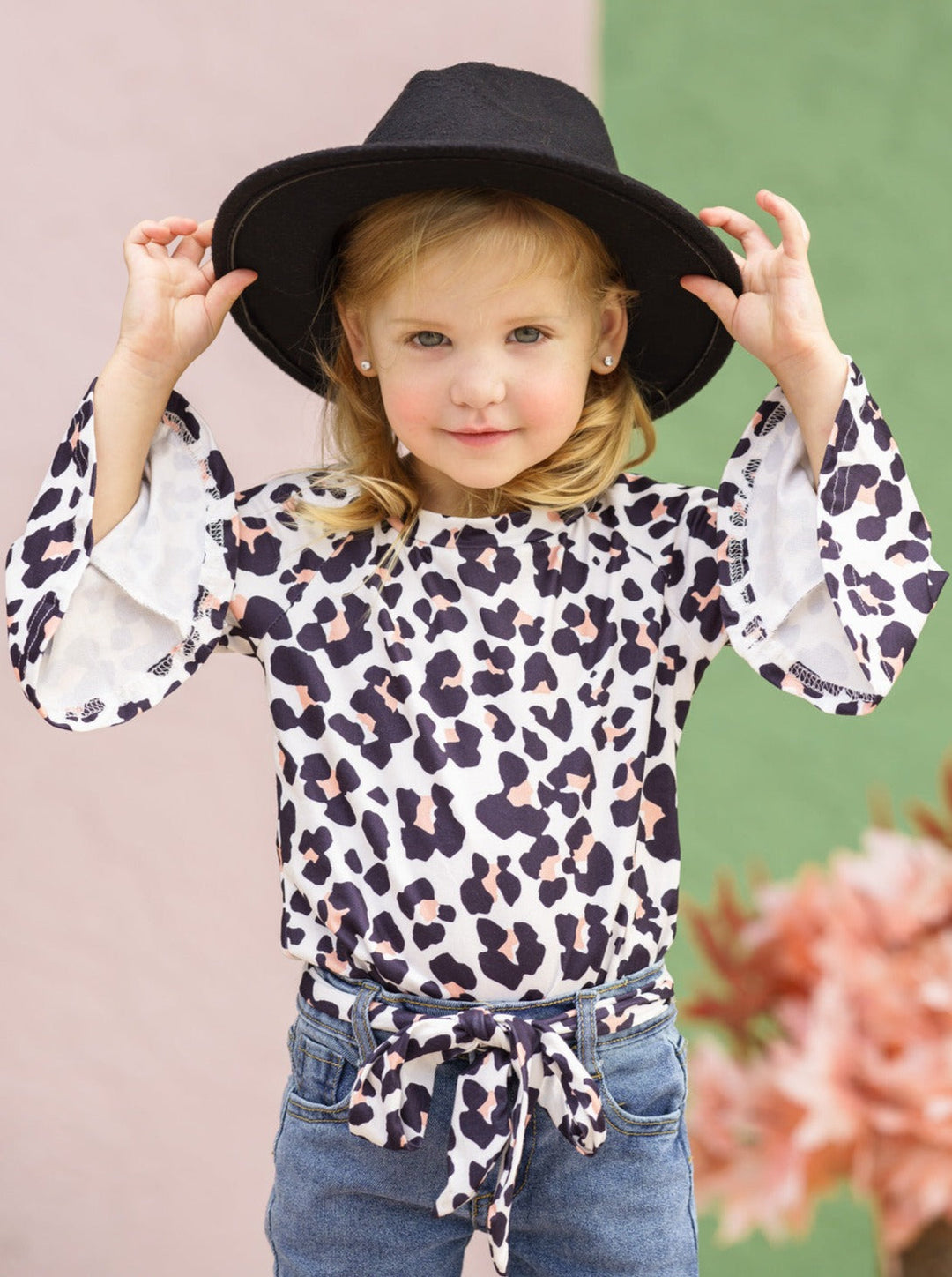 Girls Fall Fierce Leopard Top & Jeans Set - Mia Belle Girls