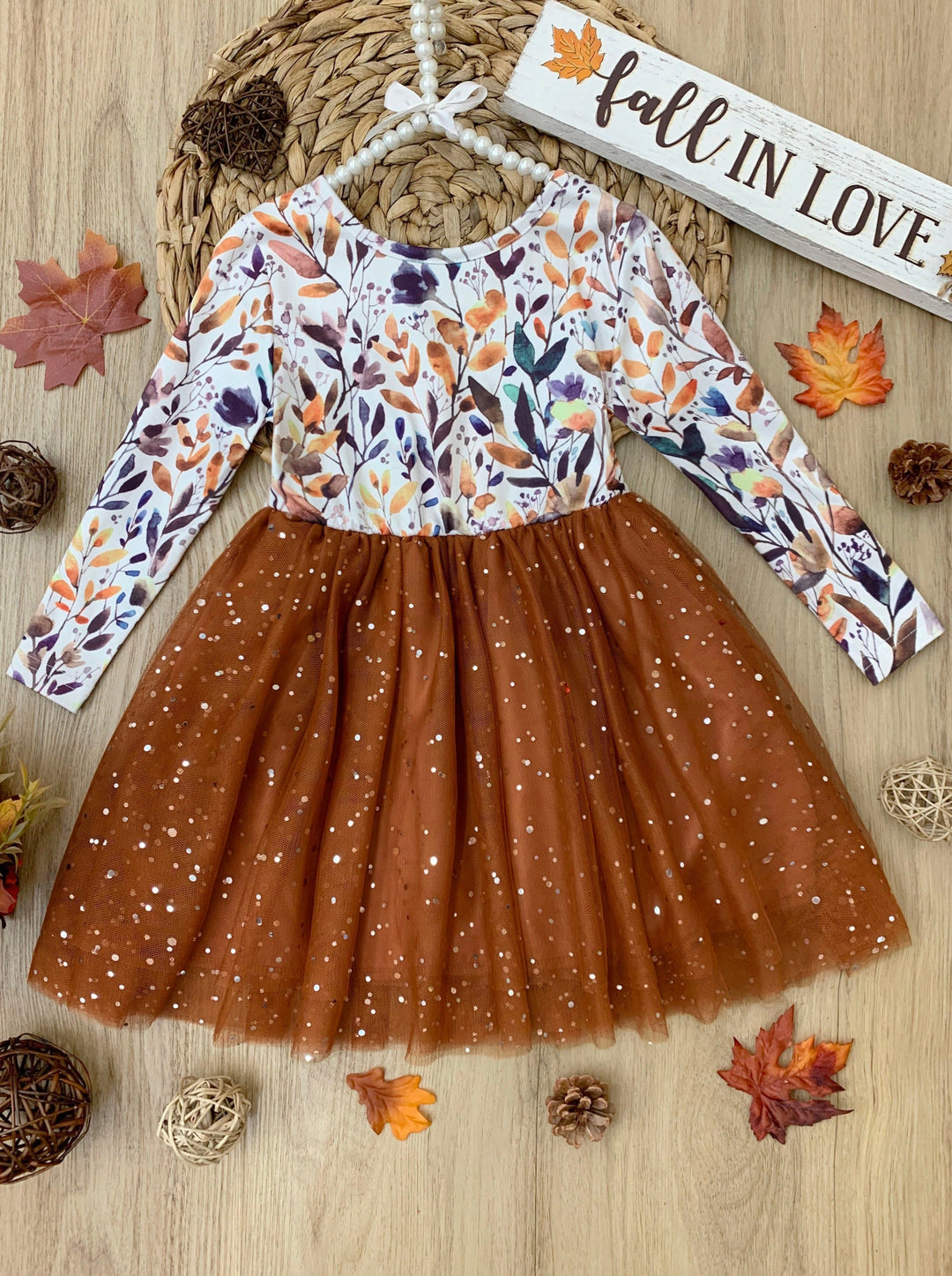 Girls Fall Dress | Fall Sparkle Tutu Dress