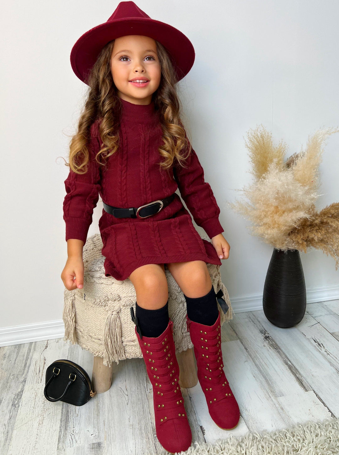 cute sweater dresses Ribbed Mini Dress Magenta / Medium