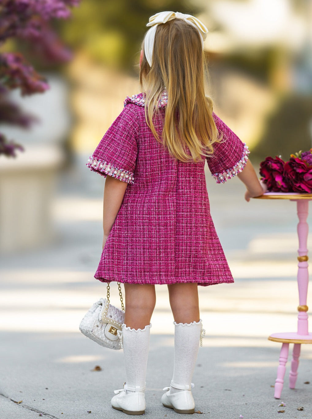 Prettiest Doll Berry Red Tweed Dress – Mia Belle Girls