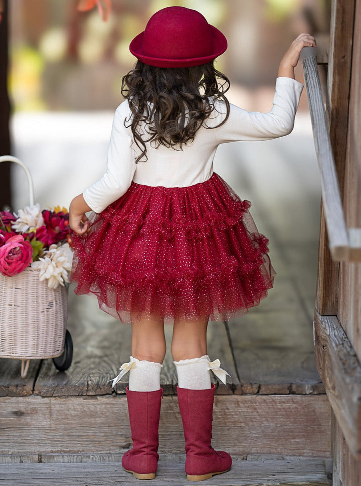 Vintage Truck Leaves Ruffled Tutu Dress Mia Belle Girls