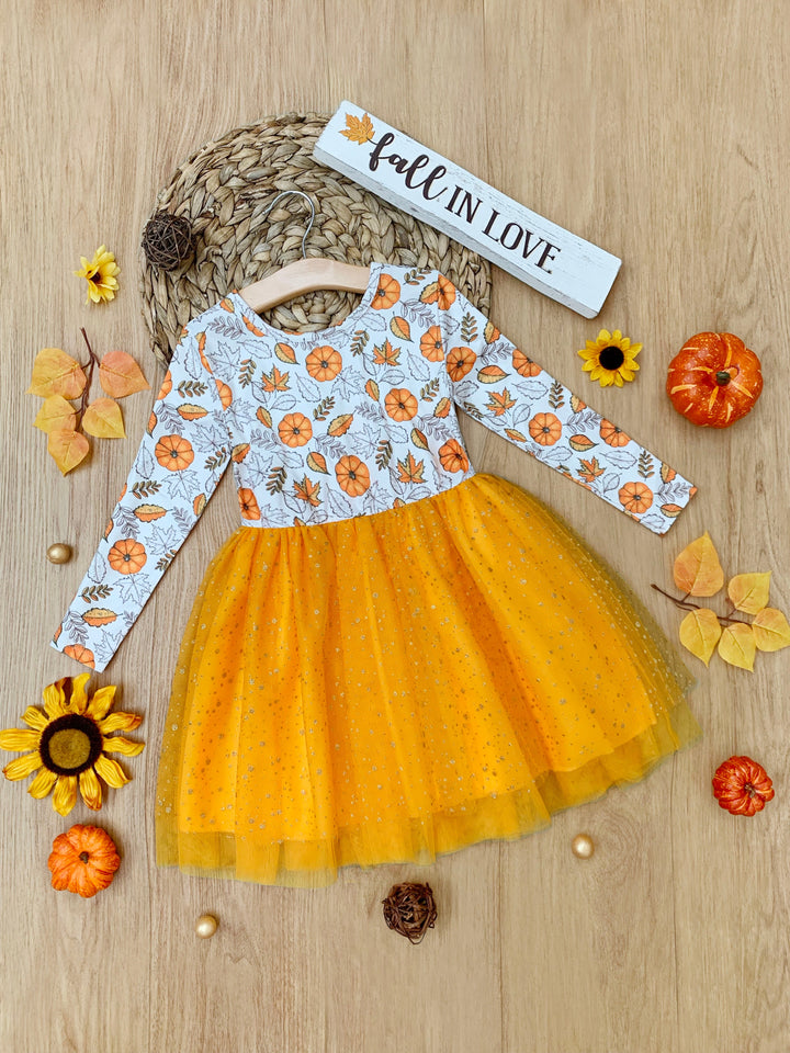 Pumpkin Patch Season Glitter Tutu Dress Mia Belle Girls