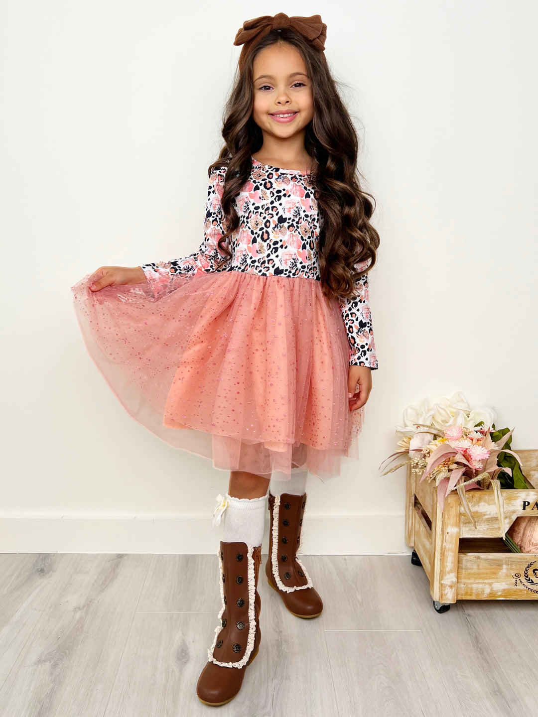 Wild Rose Leopard Print Tutu Dress Mia Belle Girls