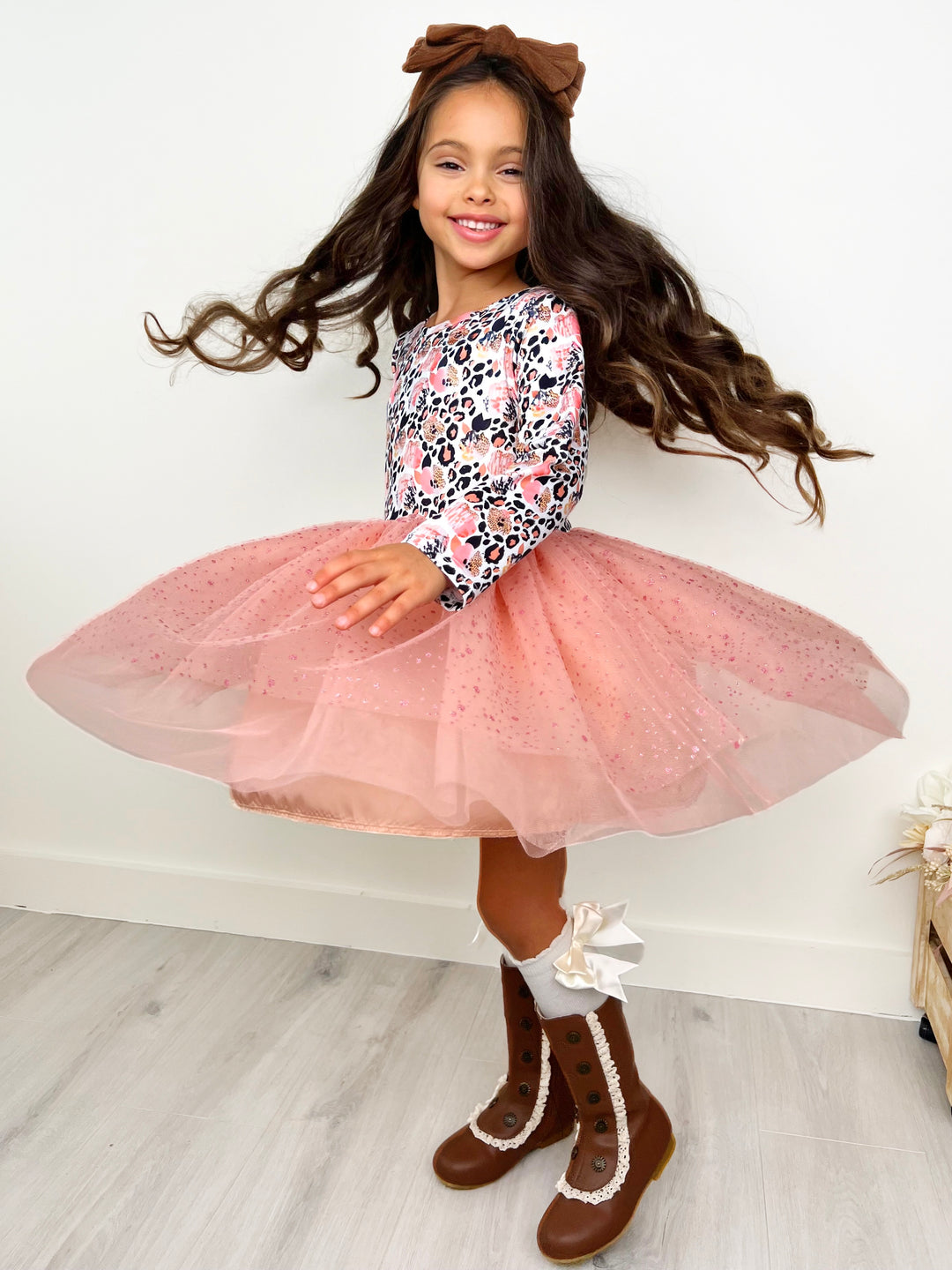 Wild Rose Leopard Print Tutu Dress Mia Belle Girls