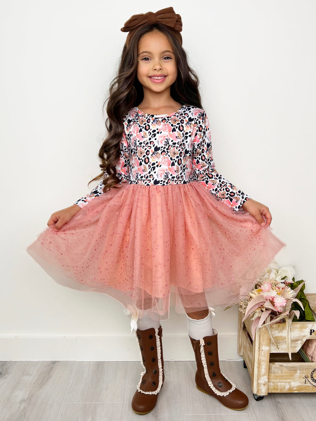 Wild Rose Leopard Print Tutu Dress Mia Belle Girls