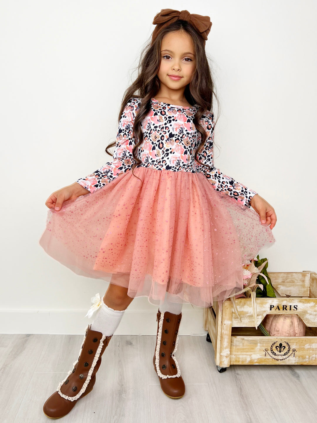Wild Rose Leopard Print Tutu Dress Mia Belle Girls