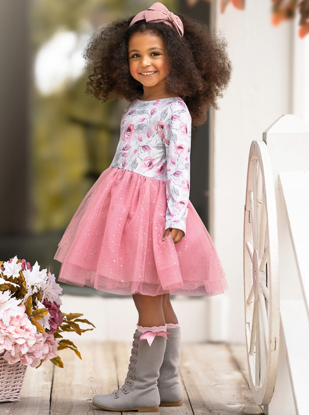 Whimsical Rose Glitter Tutu Dress Mia Belle Girls
