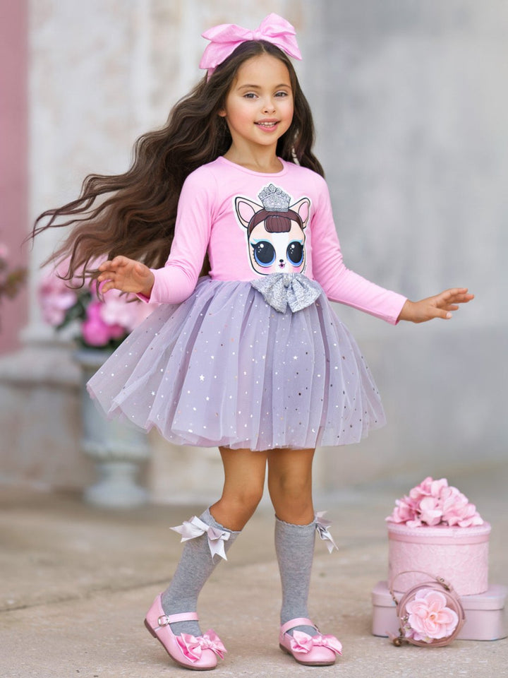 L.O.L. SURPRISE! Miss Puppy Long Sleeved Glitter Tutu Dress Mia Belle Girls