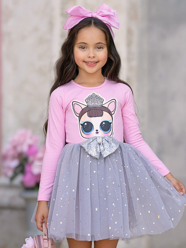 L.O.L. SURPRISE! Miss Puppy Long Sleeved Glitter Tutu Dress Mia Belle Girls