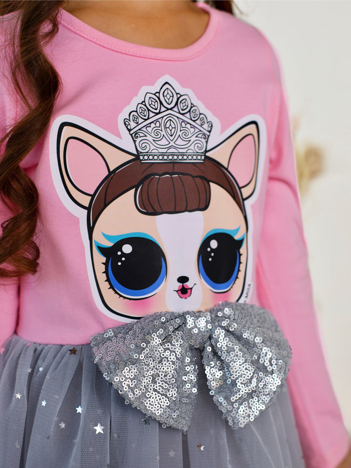L.O.L. SURPRISE! Miss Puppy Long Sleeved Glitter Tutu Dress Mia Belle Girls