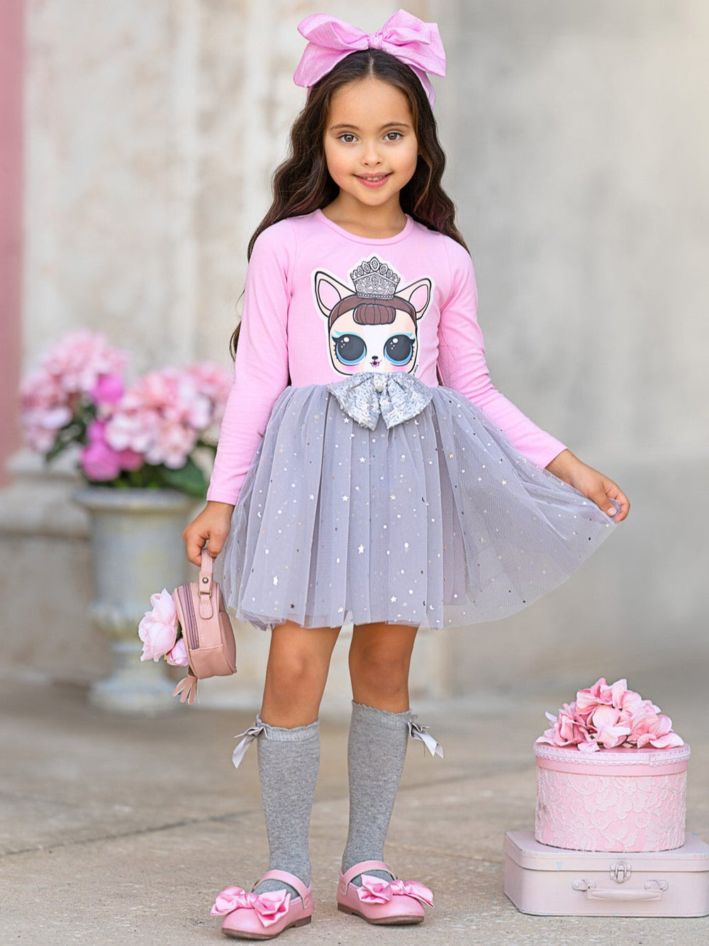 L.O.L. SURPRISE! Miss Puppy Long Sleeved Glitter Tutu Dress Mia Belle Girls