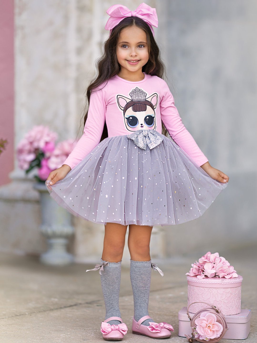 L.O.L. SURPRISE! Miss Puppy Long Sleeved Glitter Tutu Dress Mia Belle Girls